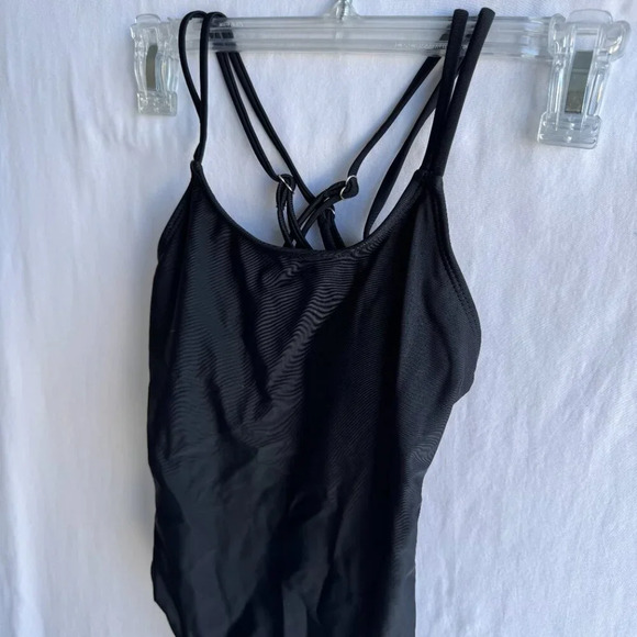 Black One-Piece Swimsuit with Crossback Straps - Girls Size 8Y - Picture 2 of 3